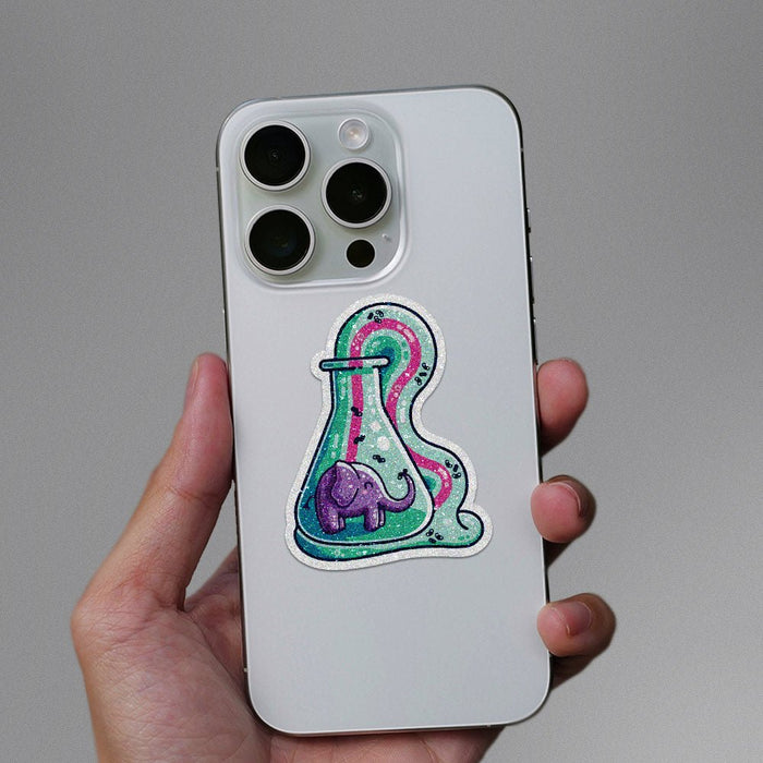 Elephant Toothpaste Glitter Sticker - Glitter Stickers | STICK IT UP