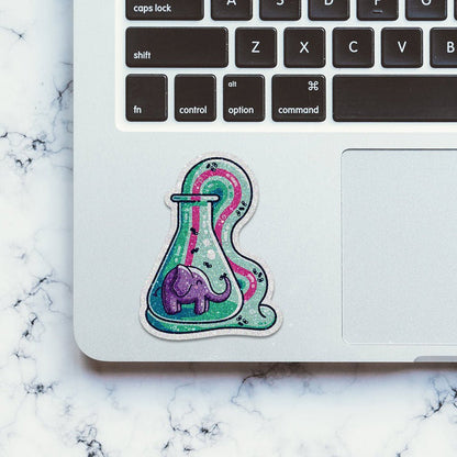 Elephant Toothpaste Glitter Sticker - Glitter Stickers | STICK IT UP