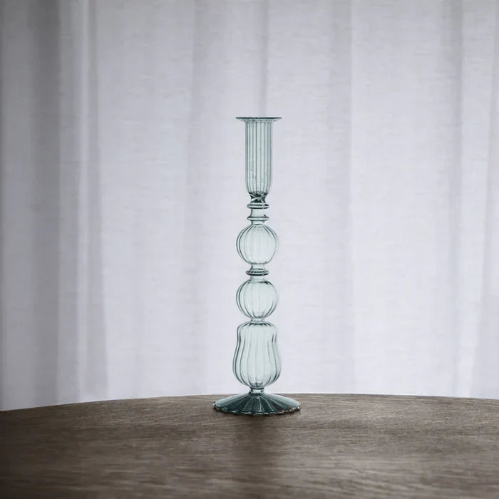 Emma 10.5” Candlestick Holder Green