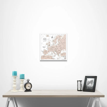 Europe Map Poster - Light Brown Color Splash CM Poster