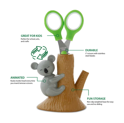 Child Scissors with Animated Koala Holder