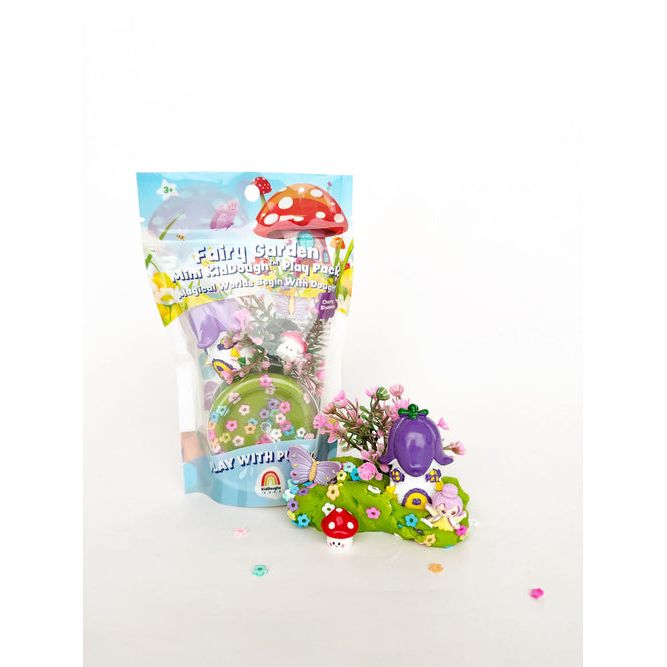 Fairy garden play set with packaging on a white background