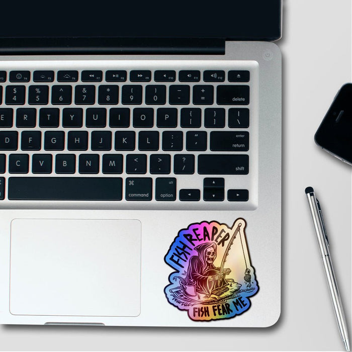 Fish Reaper Fear Me Holographic Stickers - Holographic stickers | STICK IT UP