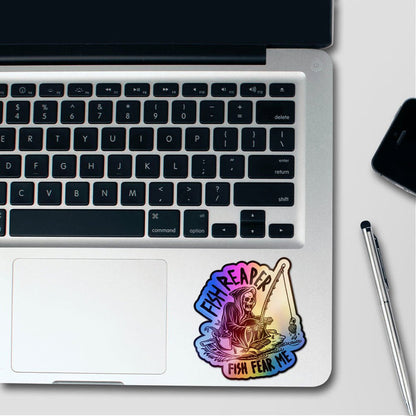 Fish Reaper Fear Me Holographic Stickers - Holographic stickers | STICK IT UP