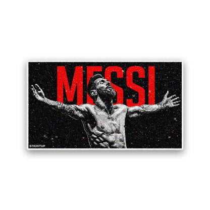 Footballer Arms Outstretched Glitter Sticker - Glitter Stickers | STICK IT UP