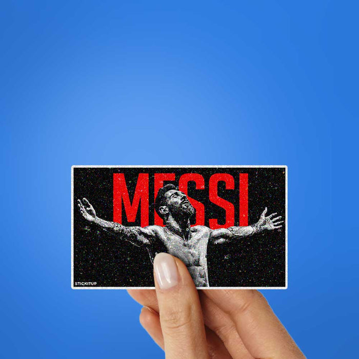Footballer Arms Outstretched Glitter Sticker - Glitter Stickers | STICK IT UP