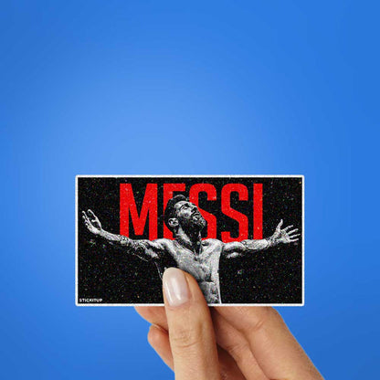 Footballer Arms Outstretched Glitter Sticker - Glitter Stickers | STICK IT UP