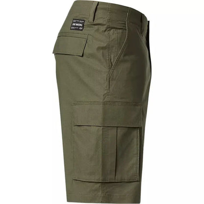 Fox Racing olive cargo shorts with multiple pockets for watersports