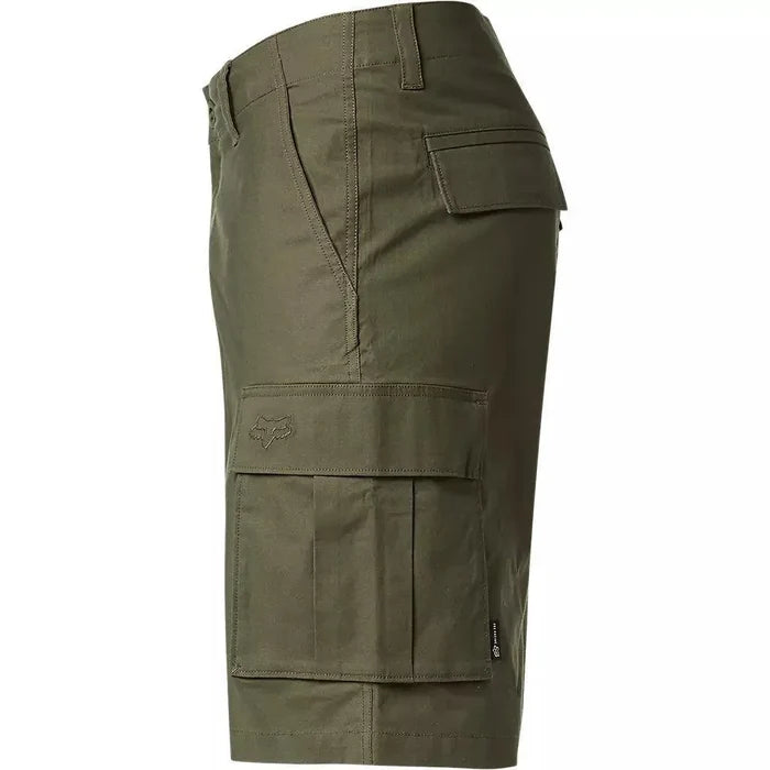 Fox olive green cargo shorts with multiple pockets for watersports