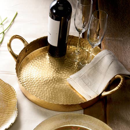 Gilded Hammered Tray