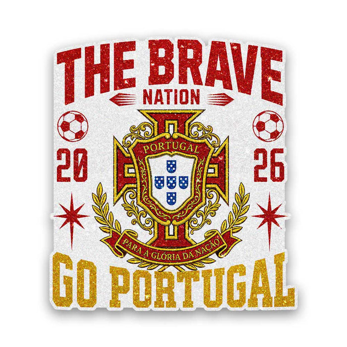 Go Portugal Football Glitter Sticker - Glitter Stickers | STICK IT UP