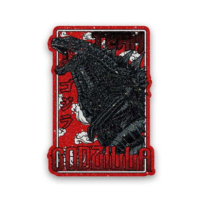 Godzilla Majestic Black & Red Glitter Sticker - Glitter Stickers | STICK IT UP