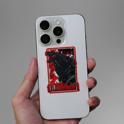 Godzilla Majestic Black & Red Glitter Sticker - Glitter Stickers | STICK IT UP