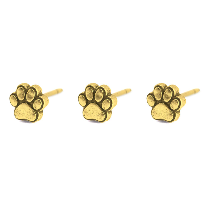 Gold Pawprint Map Push Pins