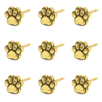 Gold Pawprint Map Push Pins