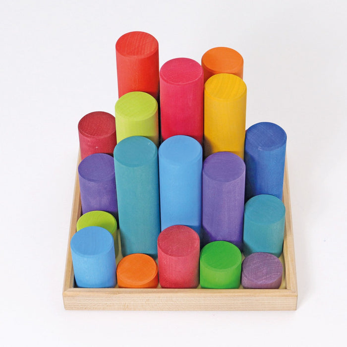 Grimm's Wooden Building Rollers Rainbow- Large