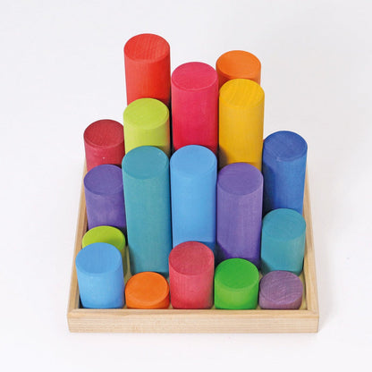 Grimm's Wooden Building Rollers Rainbow- Large