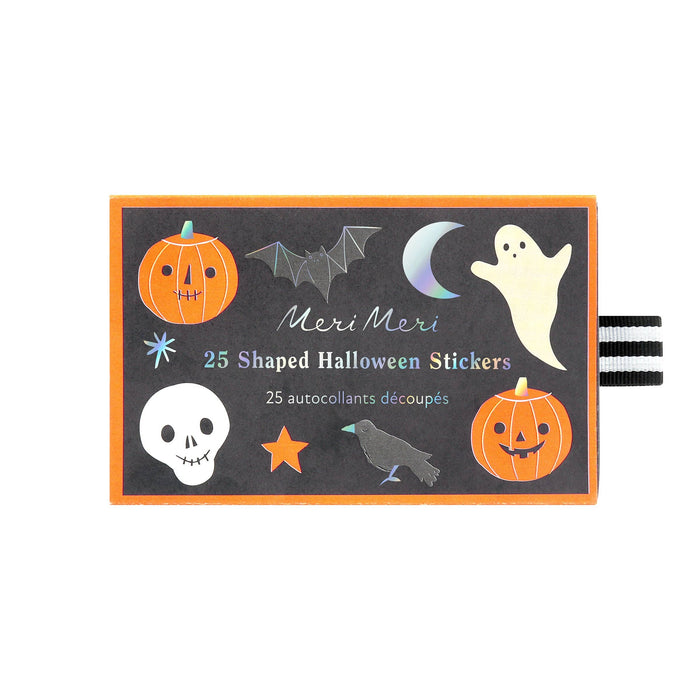 Halloween-themed sticker book with stickers on a white background