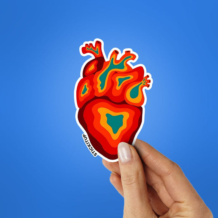 HEART ON FIRE Sticker - Stickers | STICK IT UP