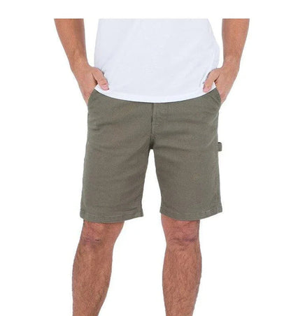 Olive green board shorts for watersports, ideal for paddleboarding and kayaking