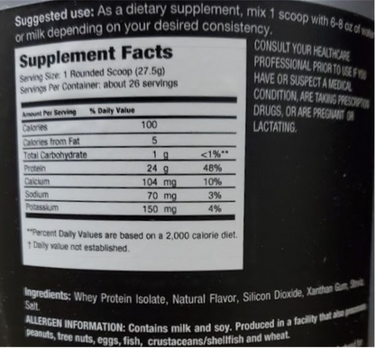 Inner Armour 100% Whey Protein Isolate 1.6lbs