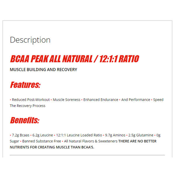 Inner Armour BCAA Peak Leucine Loaded 30 Servings