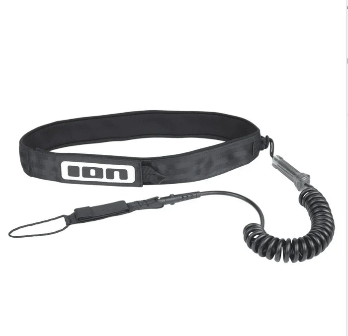 ION Core Wing Leash Hip Safety Belt 10ft in black with coiled cord and ION logo visible