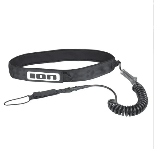 ION Core Wing Leash Hip Safety Belt 10ft in black with coiled cord and ION logo visible