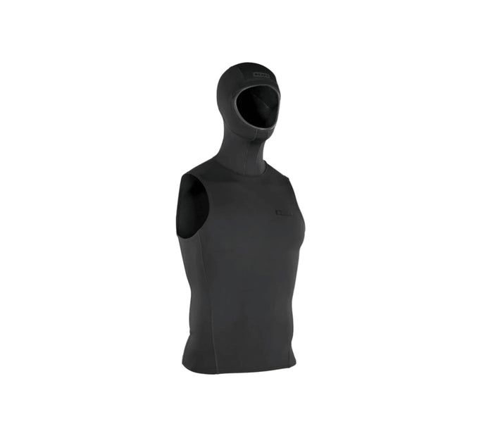 Black sleeveless wetsuit with hood, ideal for watersports in Whitstable, Kent