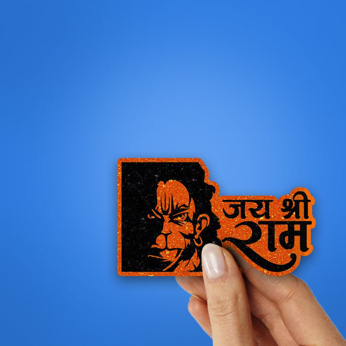 Jai Shree Ram Glitter Sticker - Glitter Stickers | STICK IT UP