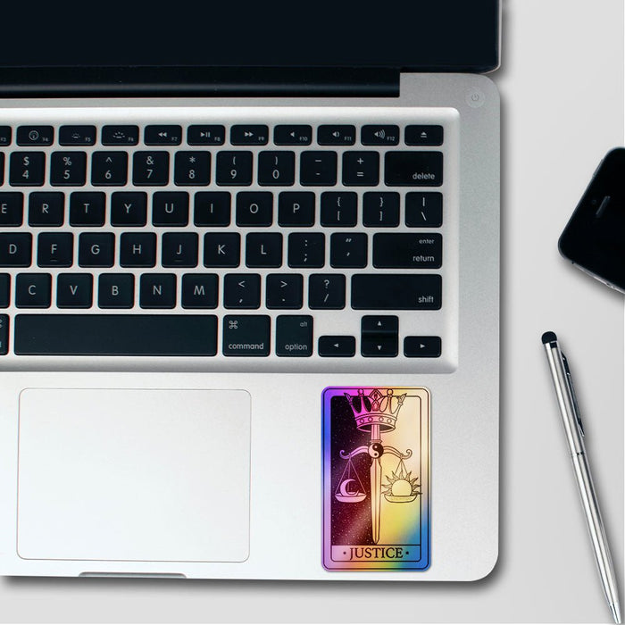 Justice Crown Card Holographic Stickers - Holographic stickers | STICK IT UP