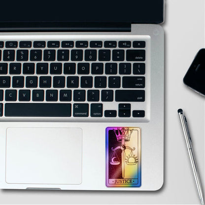Justice Crown Card Holographic Stickers - Holographic stickers | STICK IT UP