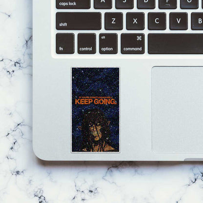 Keep Going Demon Face Glitter Sticker - Glitter Stickers | STICK IT UP