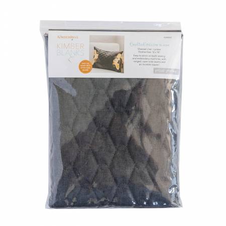 Kimberbell Quilted Pillow Blank Lumbar Cover Navy Linen 12" x 18" KDKB241