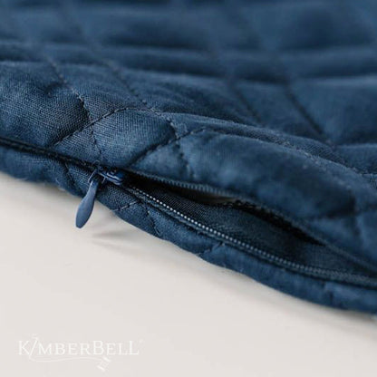 Kimberbell Quilted Pillow Blank Lumbar Cover Navy Linen 12" x 18" KDKB241
