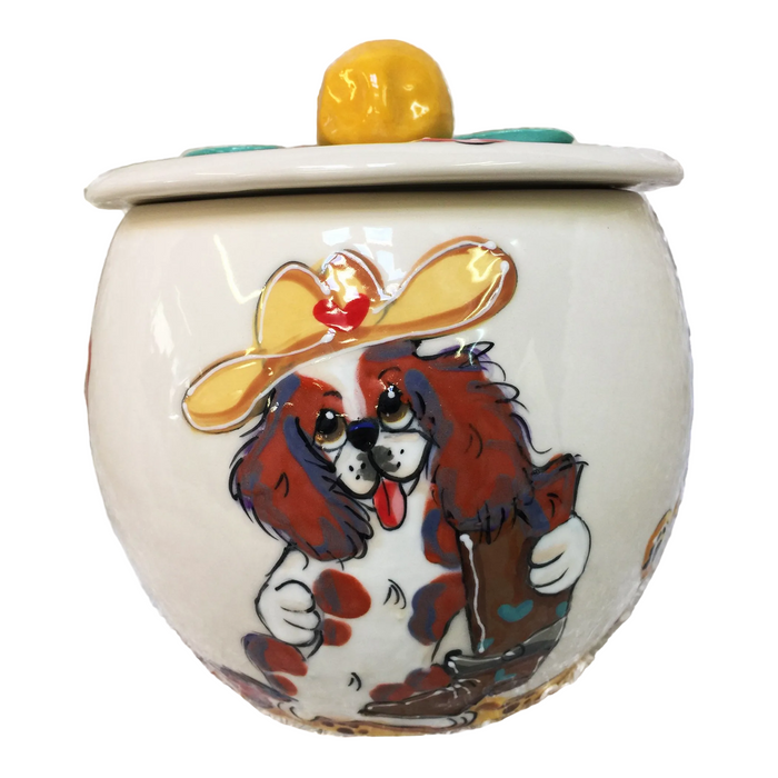 King Charles Spaniel Western Cookie Jar