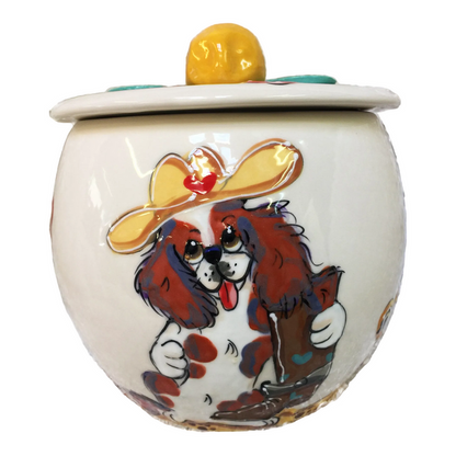 King Charles Spaniel Western Cookie Jar