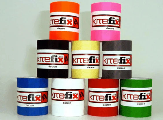 Kitefix Dacron repair tape rolls in multiple colors for kitesurfing and kite repairs
