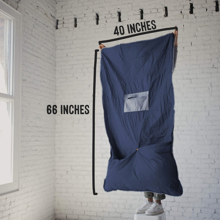 Layover™ Travel Blanket - Packable & Puffy | Blue Gravel