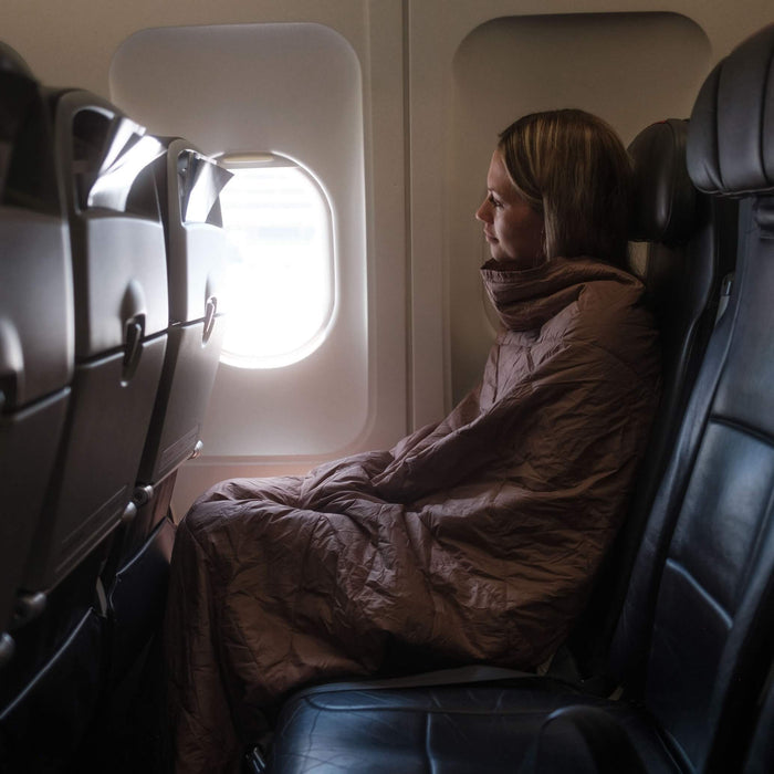 Layover™ Travel Blanket - Packable & Puffy | Blue Gravel