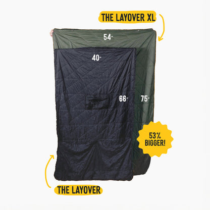 Layover™ XL Travel Blanket - Packable & Puffy | Black Gravel