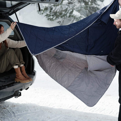 Layover™ XL Travel Blanket - Packable & Puffy | Blue Gravel