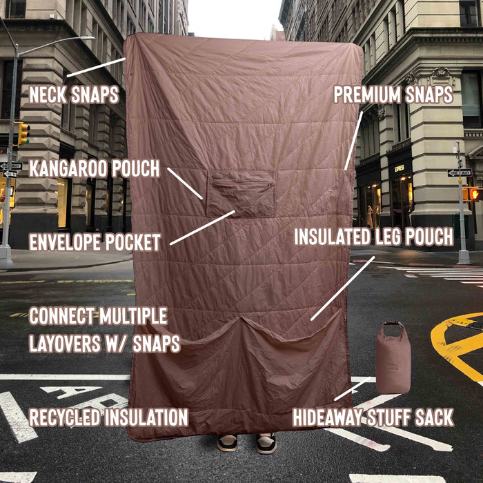 Layover™ XL Travel Blanket - Packable & Puffy | Quartz Gravel