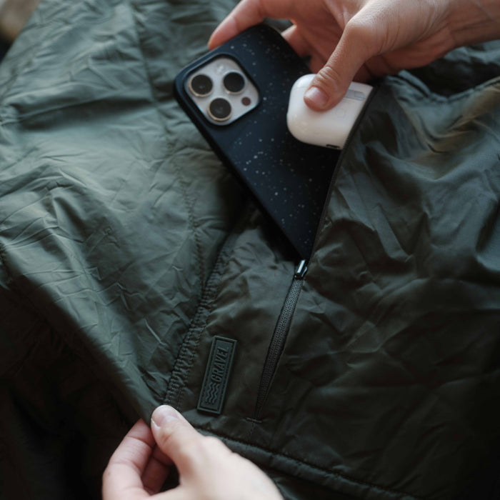 Layover™ XL Travel Blanket - Packable & Puffy | Spruce Gravel