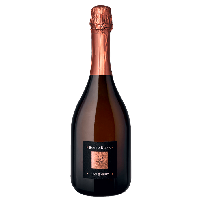 Bollarosa Luigi Giusti rosé brut sparkling wine bottle with copper foil