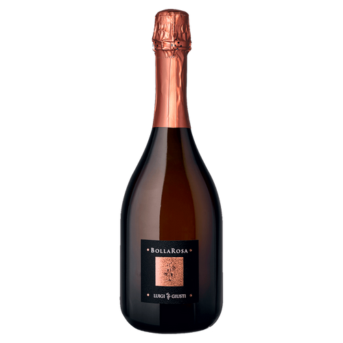 Bollarosa Luigi Giusti rosé brut sparkling wine bottle with copper foil