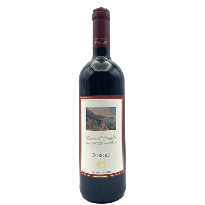 Marisa Cuomo Furore 2022 wine bottle with dark red glass and cream label