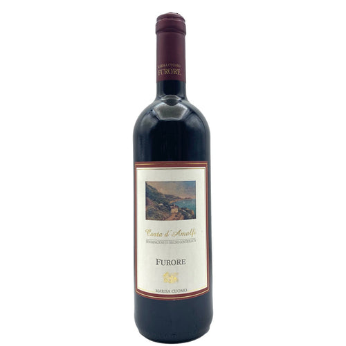 Marisa Cuomo Furore 2022 wine bottle with dark red glass and cream label