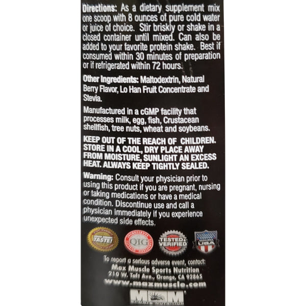 Max Muscle Power Greens 30 Servings