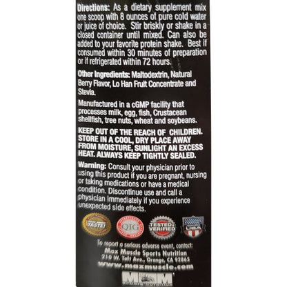 Max Muscle Power Greens 30 Servings